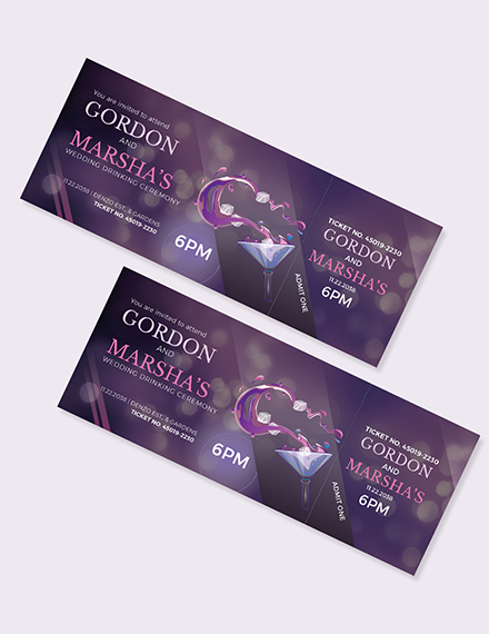Free Wedding Drink Ticket Template to Edit Online