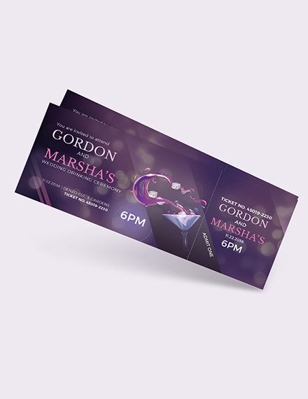 Free Wedding Drink Ticket Template to Edit Online