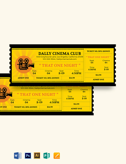 FREE Movie Ticket Word Template Download Template net