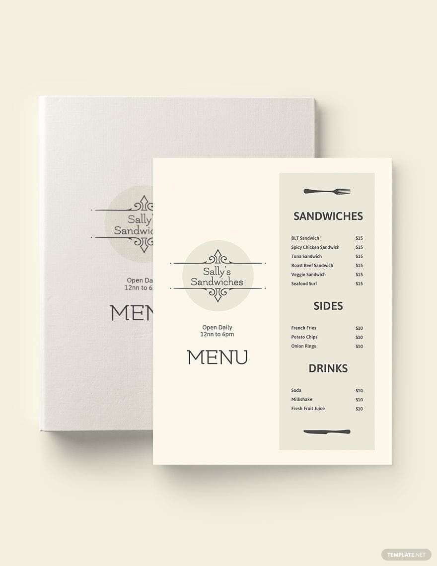 blank menu