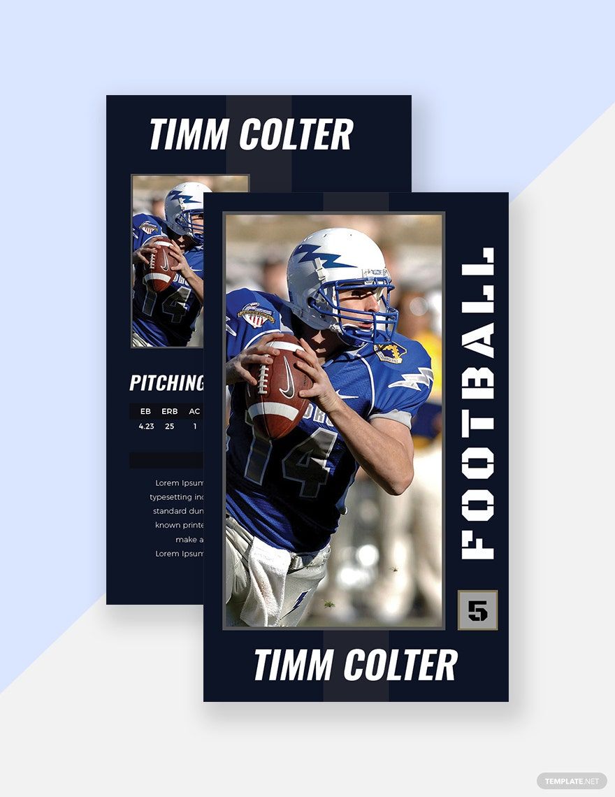 Football Trading Card Template