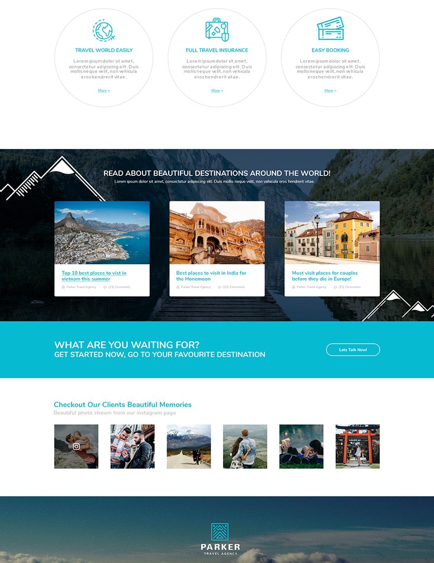 Travel Agency PSD Landing Page Template