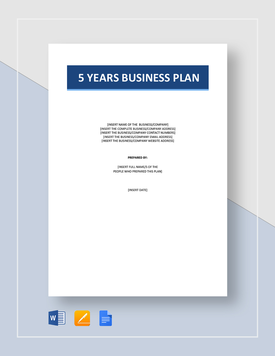 5 Year Business Plan Template - Google Docs, Word, Apple Pages ...