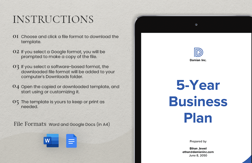 5 Year Business Plan Template