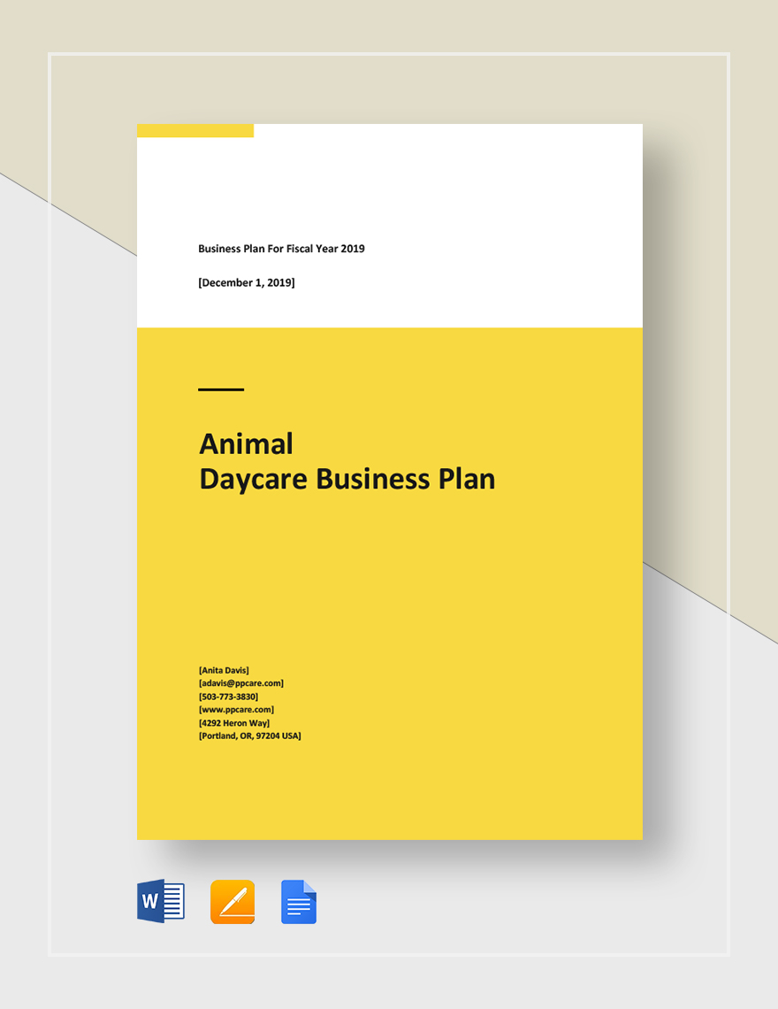 animal day care business plan