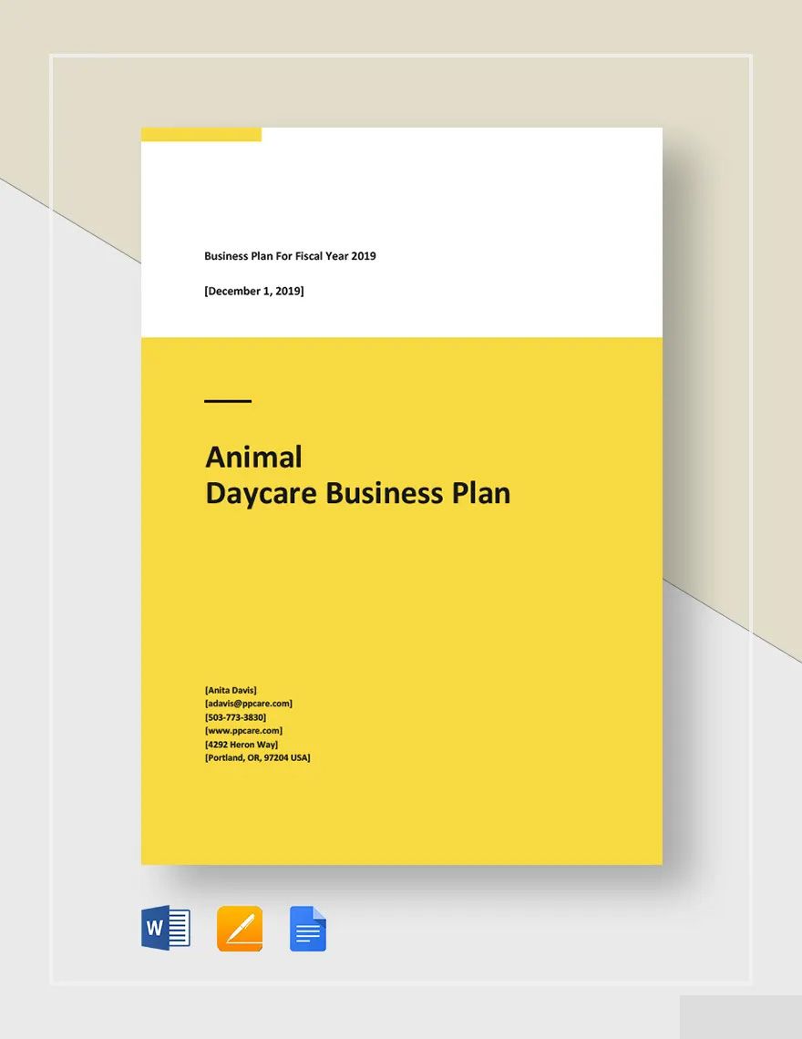 Animal Day Care Business Plan Template