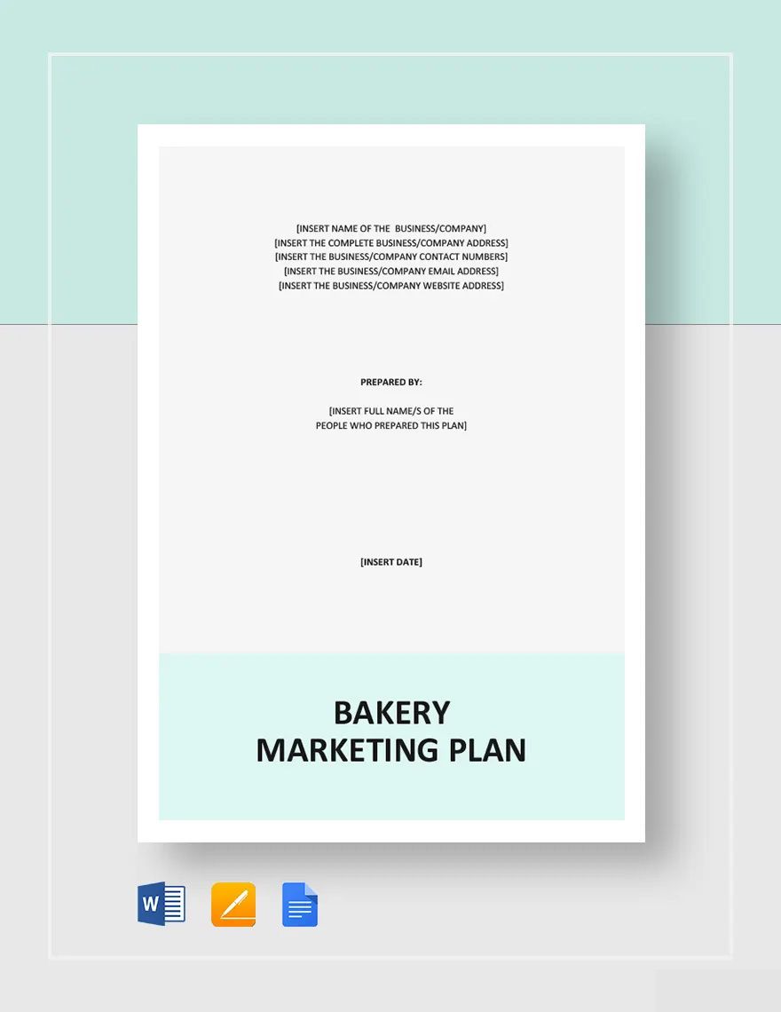 Bakery Marketing Plan Template