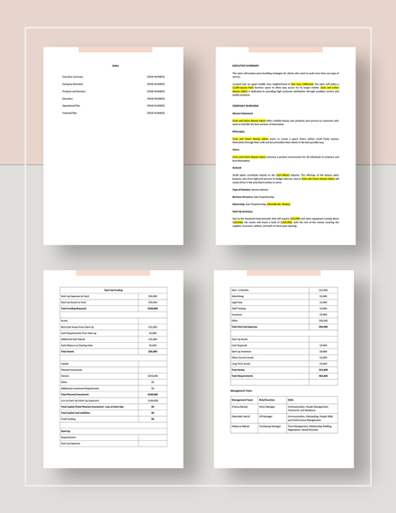 Beauty shop business plan image