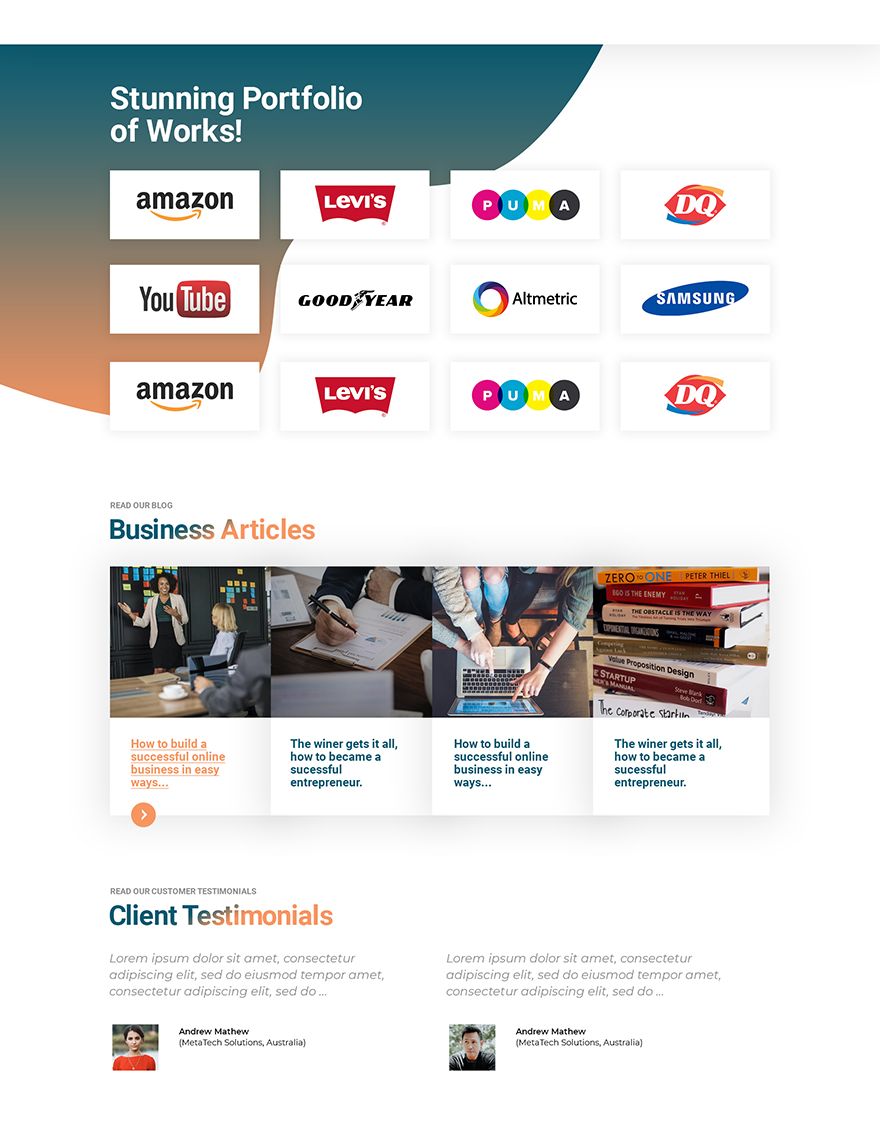Marketing Agency PSD Landing Page Template