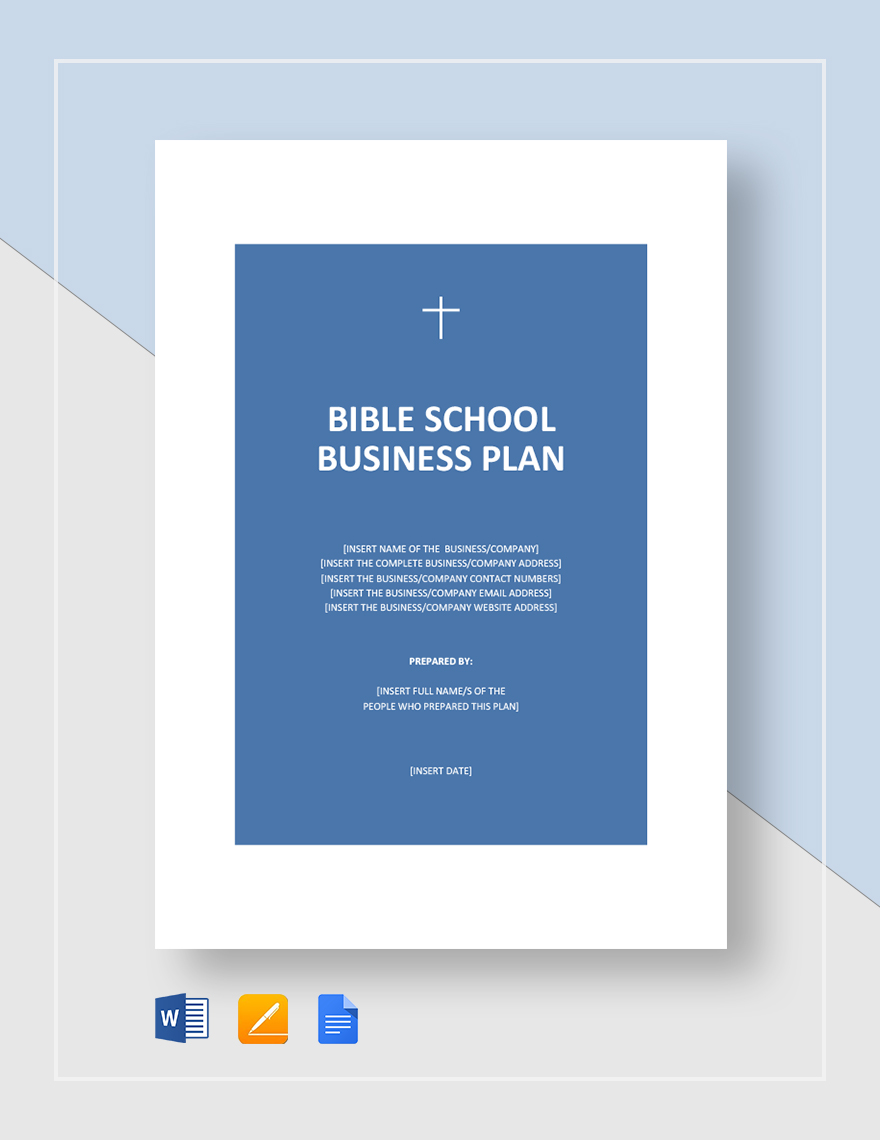 School Business Plan Template Google Docs Word Apple Pages