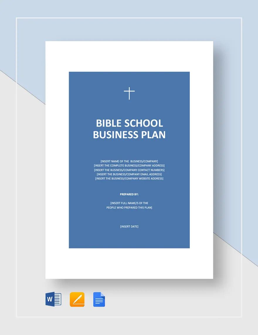 Bible School Business Plan Template