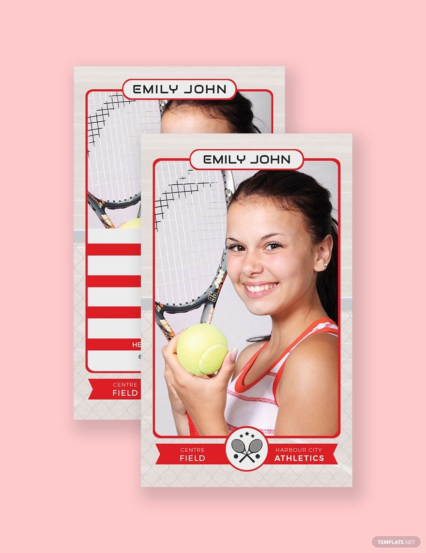 Tennis Trading Card Template