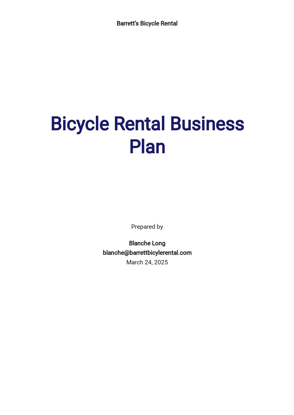 business plan for bicycle parts
