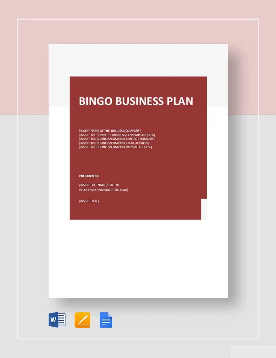 Bingo Business Plan Template