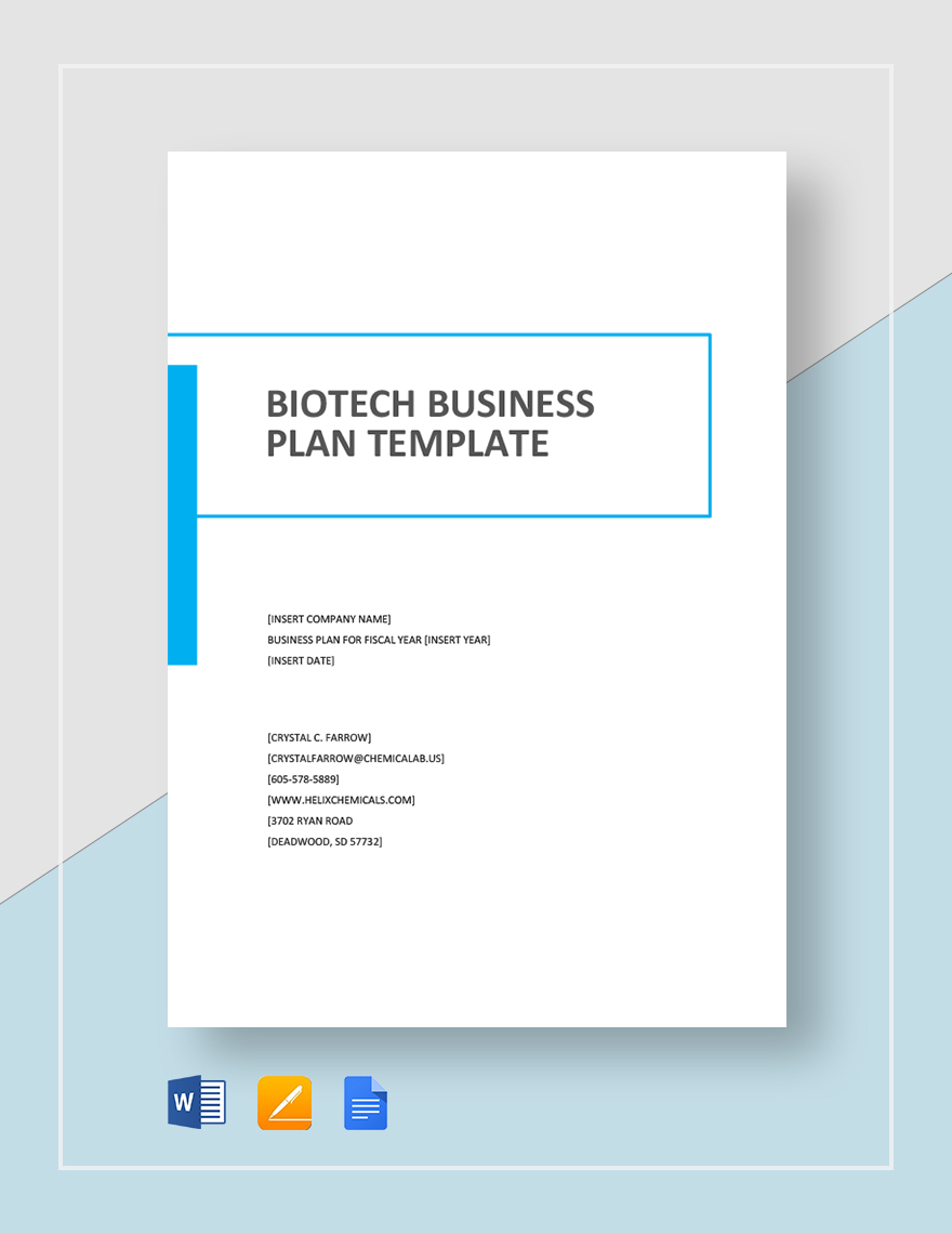 biotech startup business plan example