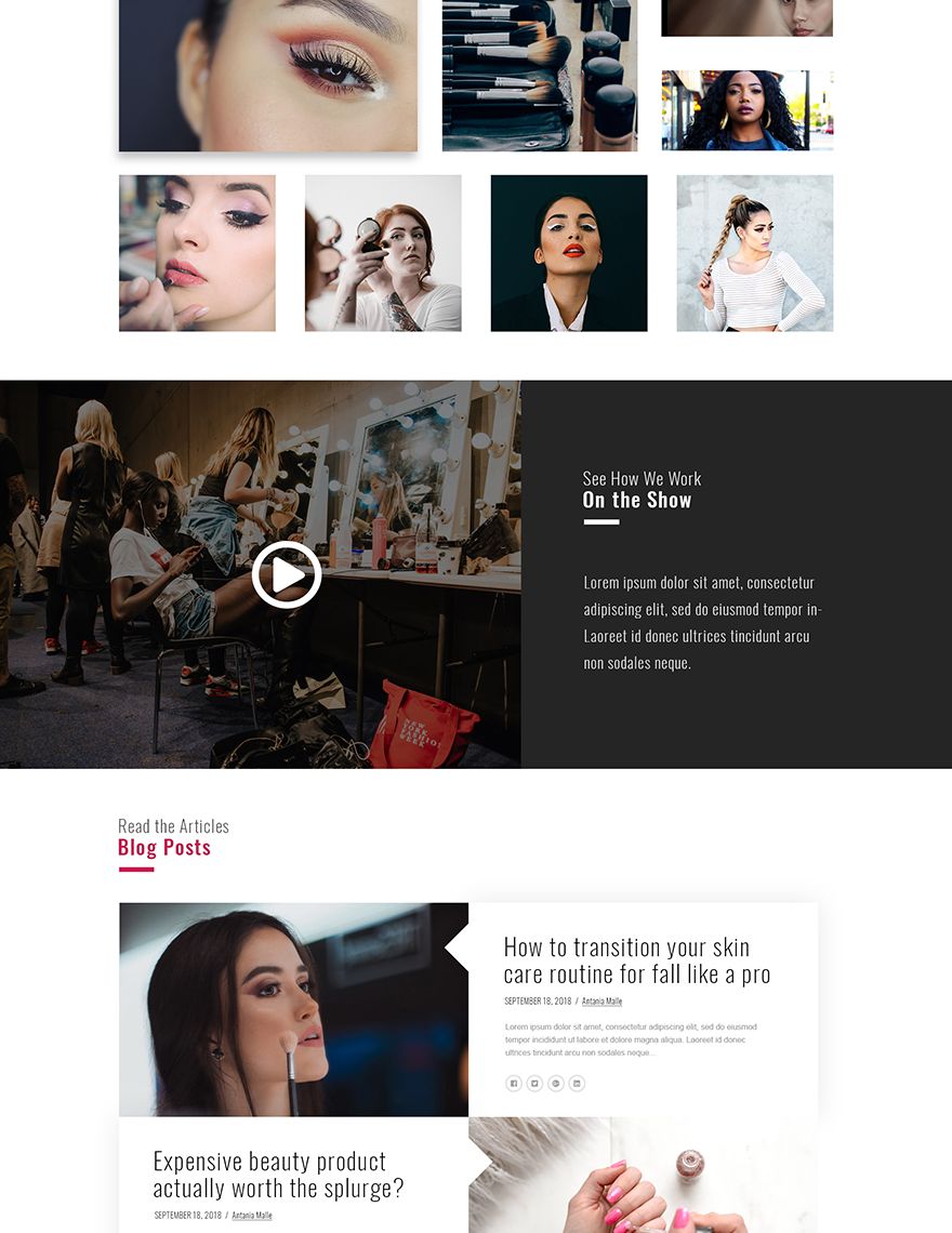 Makeup Artist Landing Page