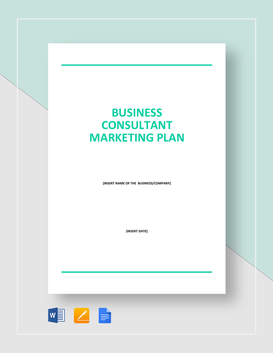 Business Consultant Marketing Plan Template