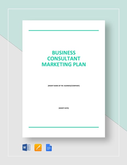 business consultant marketing plan