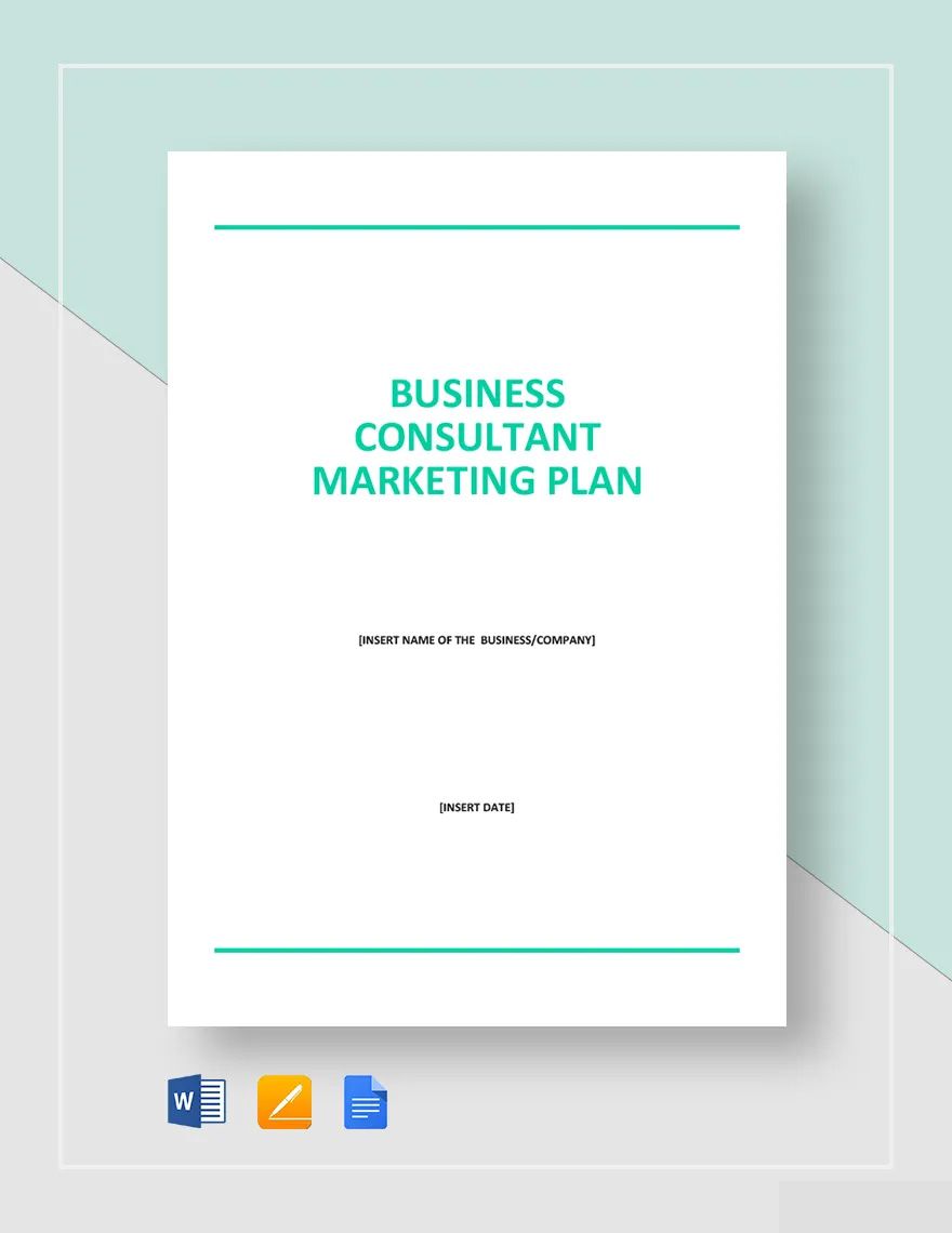 Business Consultant Marketing Plan Template