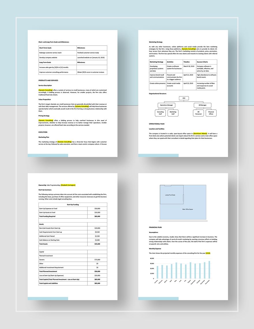 Business Consulting Business Plan Template