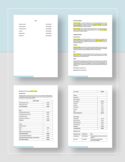 Business Consulting Business Plan Template Google Docs Word Apple
