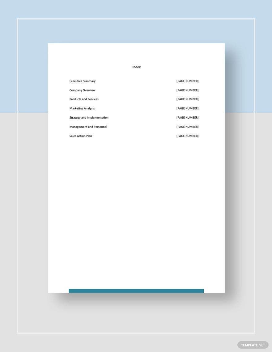 Business Sales Plan Template
