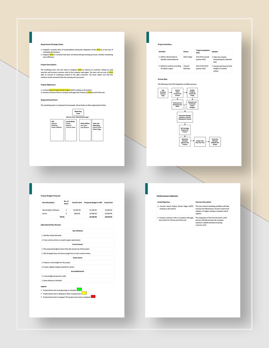 Business StartUp Project Plan Template