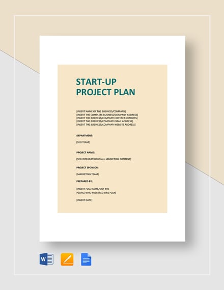business start up project plan