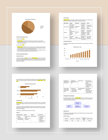 A Sample Coffee Shop Marketing Plan Template Profitableventure