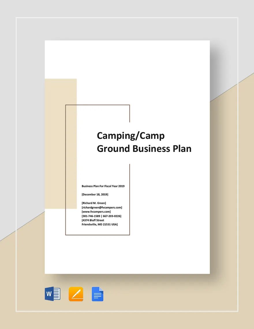 Camping or Camp Ground Business Plan Template