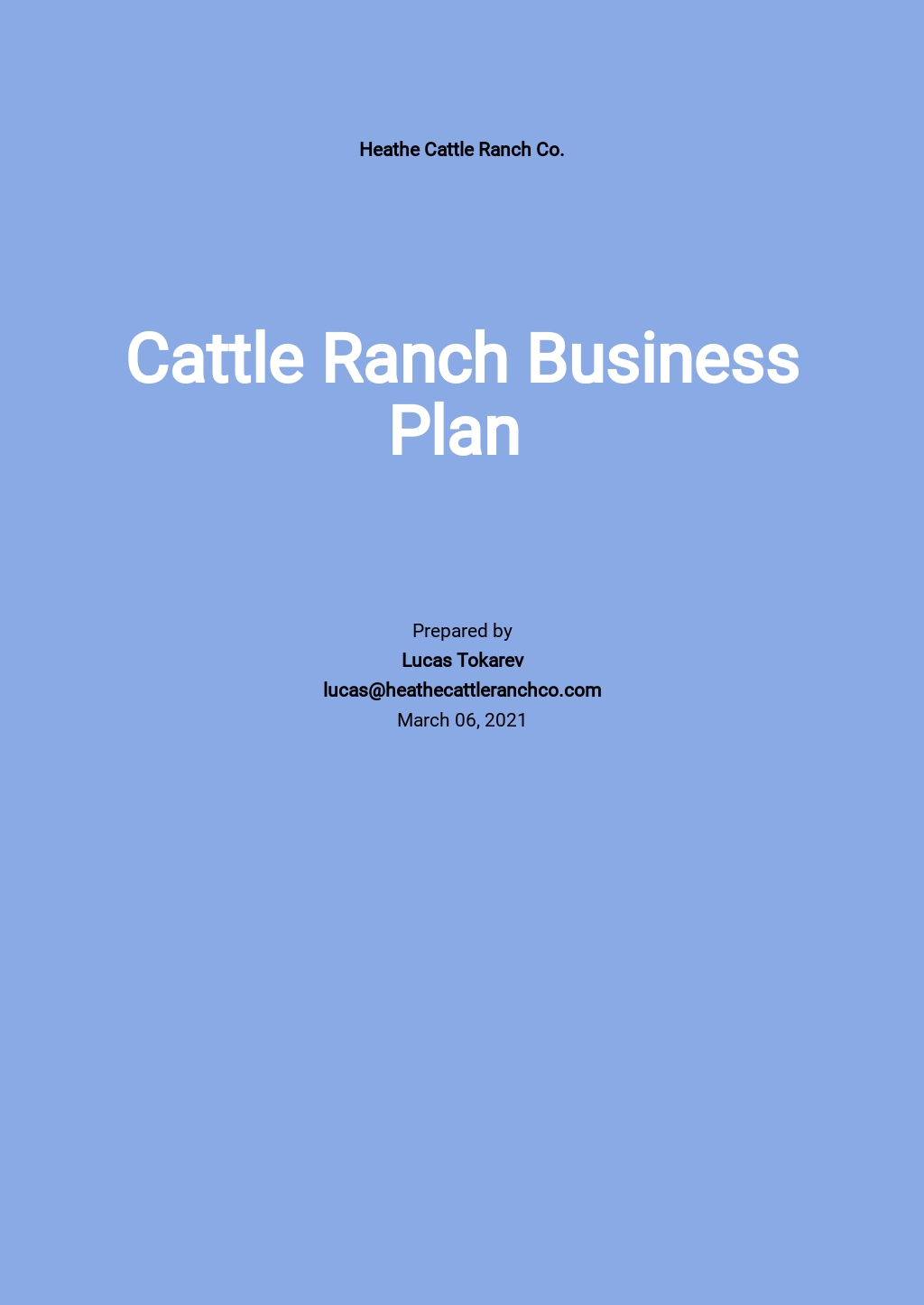 sample ranch business plan