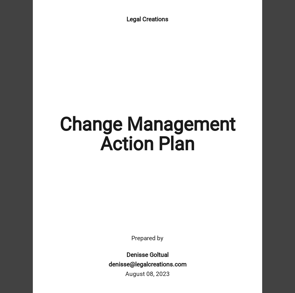Change Management Action Plan Template Word Google Docs Apple