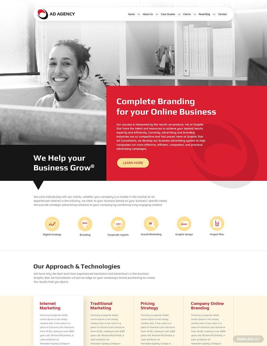 Advertising Consultant PSD Landing Page Template