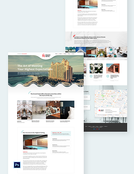 Hotel Psd Landing Page Template Psd