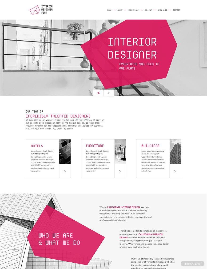 Interior Designer PSD Landing Page Template