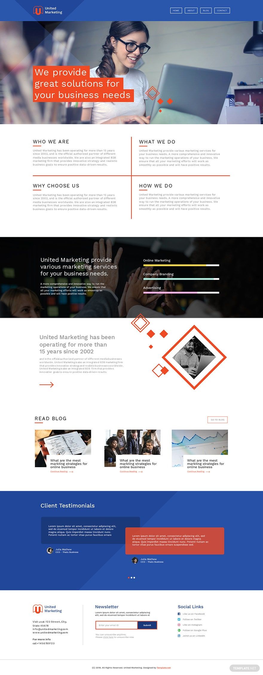 Marketing Firm PSD Landing Page Template