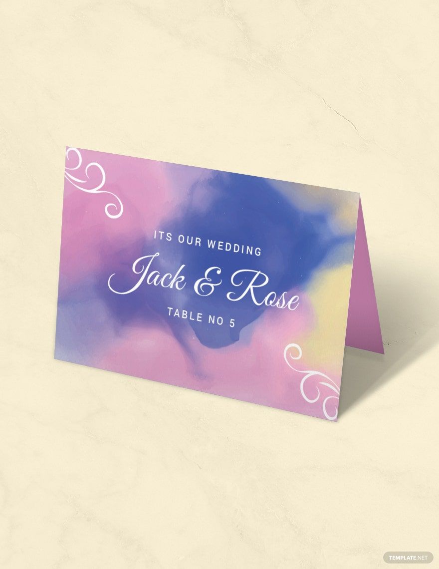 Water Color Place Card Template