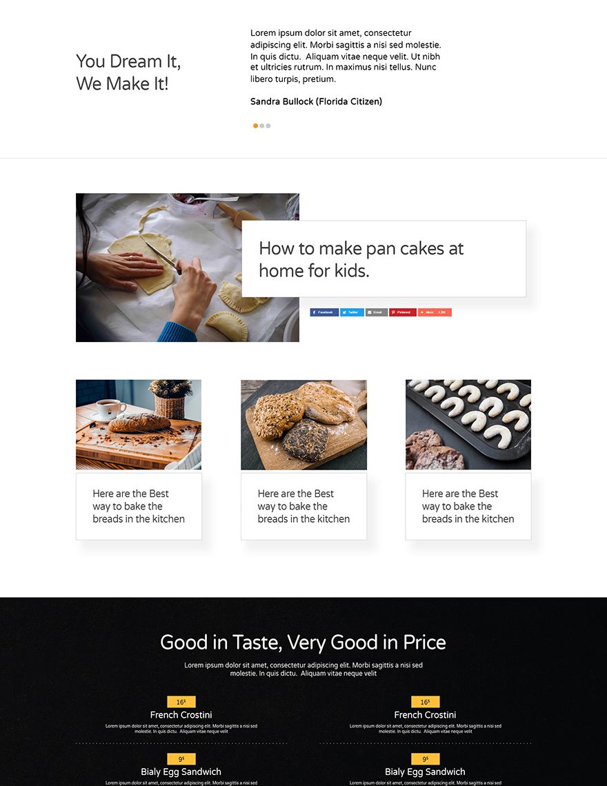 Bakery PSD Landing Page Template