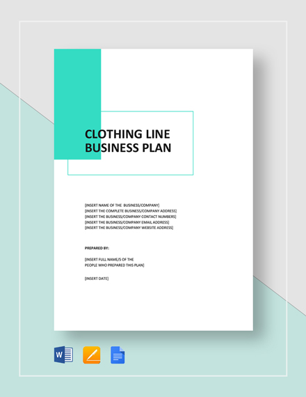 Clothing Line Business Plan Template Google Docs Word Apple Pages 