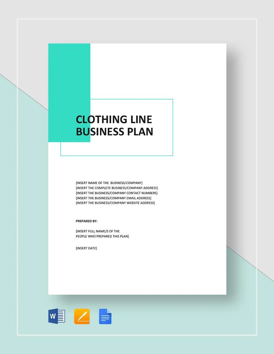 Clothing Line Business Plan Template in Word, Google Docs, Apple Pages