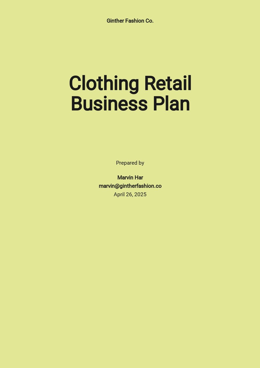 Clothing Retail Business Plan Template - Google Docs, Word, Apple With Regard To Retail Business Proposal Template