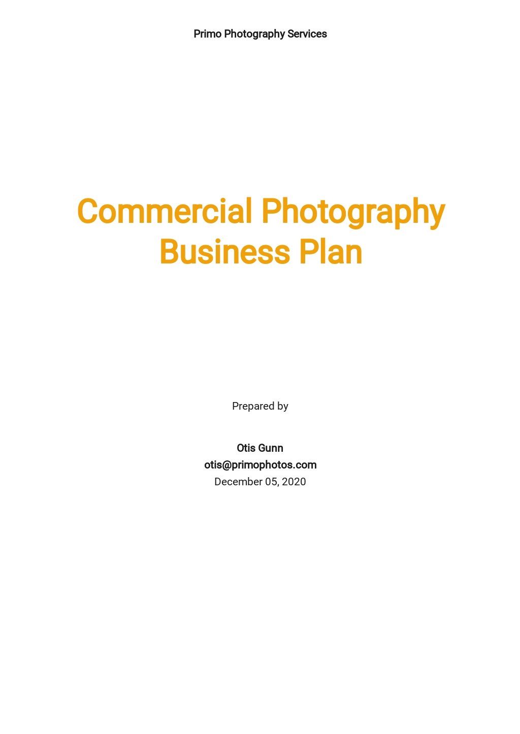 product photography business plan