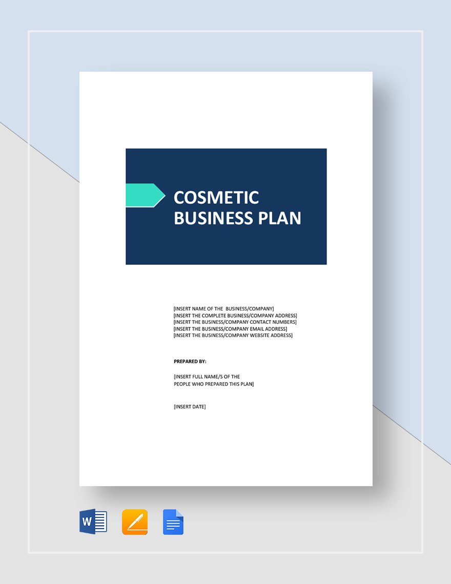 cosmetic business plan template pdf