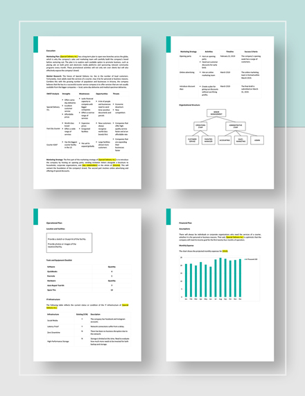 Delivery service business plan picture