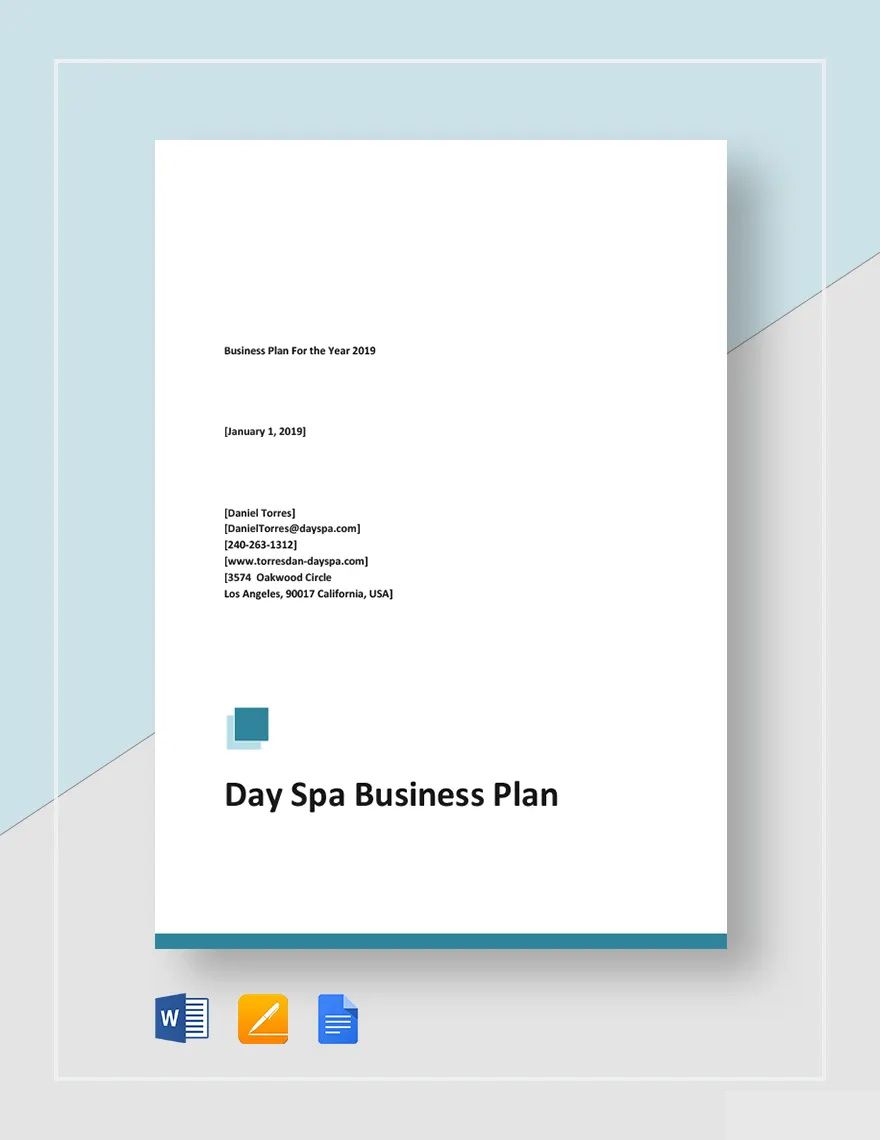Day Spa Business Plan Template