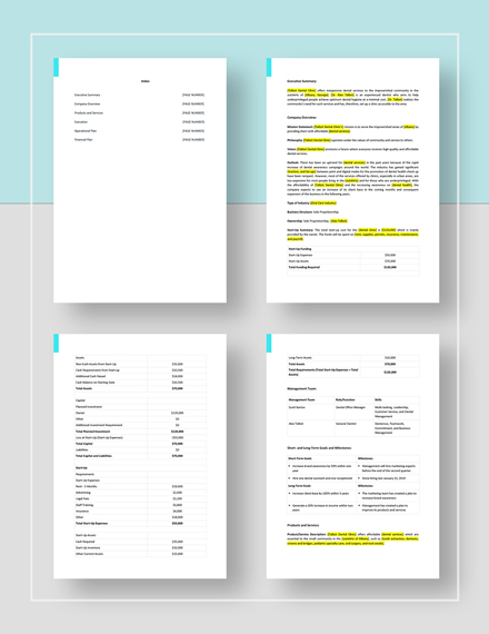 business plan of dental clinic