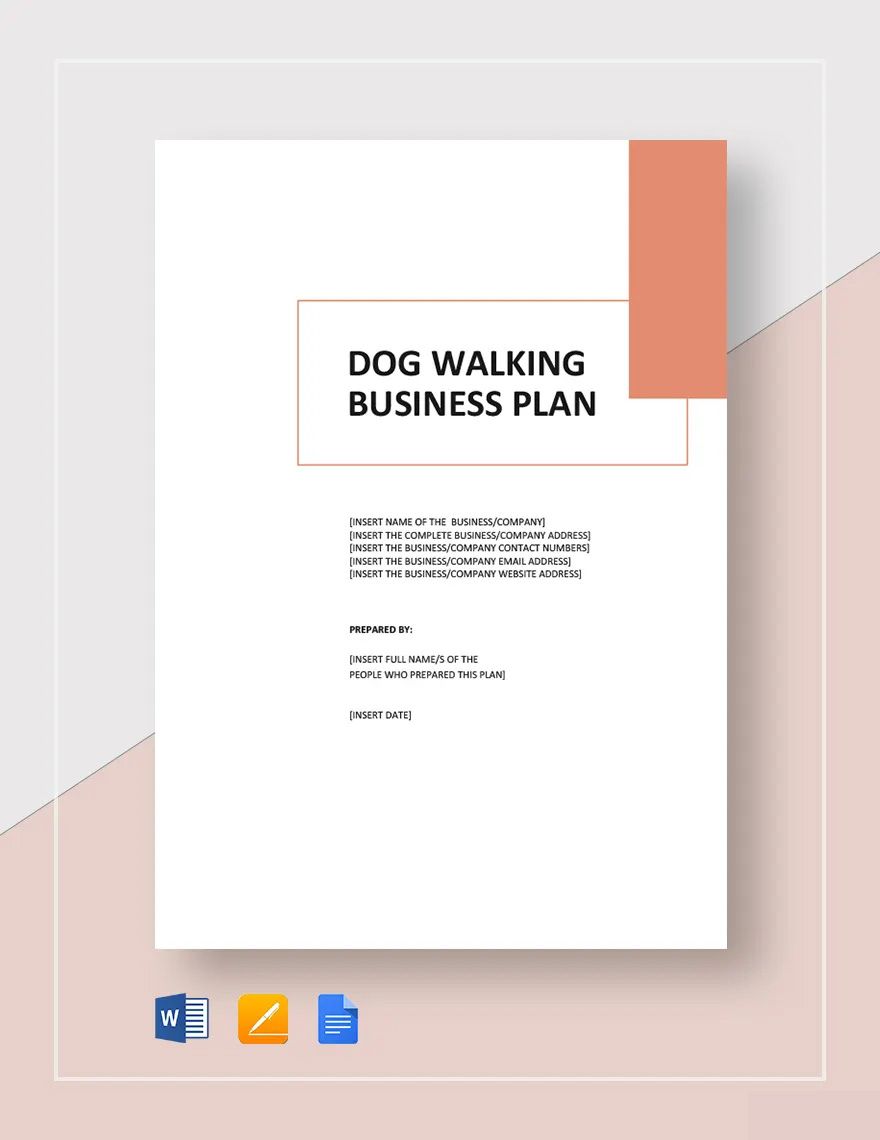 Dog Walking Business Plan Template