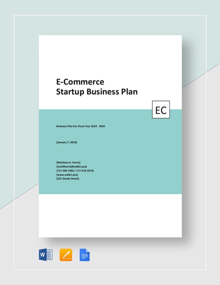 one page ecommerce business plan pdf