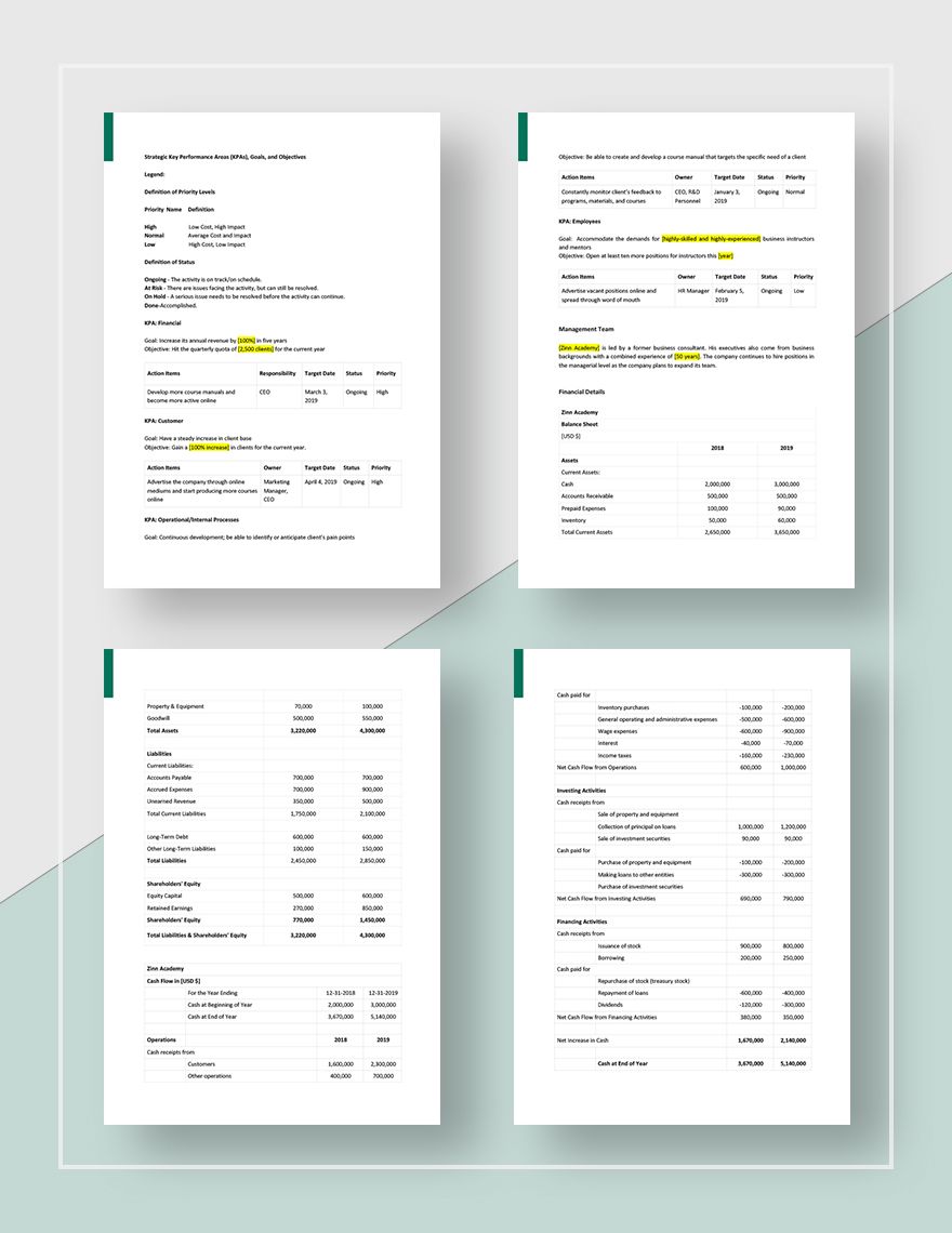 Educational Strategic Planning Template Collection Riset