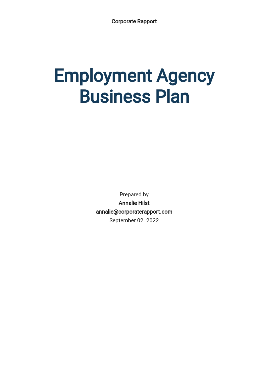 business plan for work agency